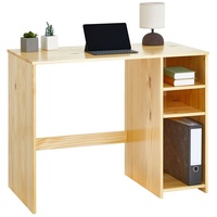 IDIMEX Schreibtisch LIAM, schöner Computertisch mit Regal, praktischer Bürotisch mit 2 verstellbaren Einlegeböden, zeitloser Arbeitstisch aus massiver ...