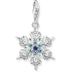 Thomas Sabo 1902-945-7 Charm-Anhänger Schneeflocke mit Blauen Steinen
