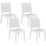 Beliani Fossano Gartenstuhl 60 x 47 x 89 cm weiß 4 St.