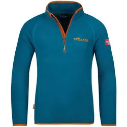 Kinder Fleece-Pullover Nordland Dunkelblau/Zimt One Size