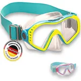 AQUAZON Taucherbrille STARFISH Kinder Schnorchelbrille 7-12 Jahre mit Textil Kopfband blau