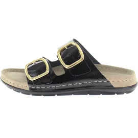 ROHDE Damen Pantolette Schnalle Memoryfußbett Rodigo-D 5877, Größe:41 EU, Farbe:Schwarz - 41