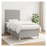 vidaXL Boxspringbett 100 x 200 cm Hellgrau