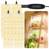 FIVAVA Pflanzenlampe LED Vollspektrum 4 Stück,540 LEDs Pflanzenleuchte mit 3/9/12H Zeitschaltuhr 10 Arten von Helligkeit,Pflanzenlicht für Zimmerpflanzen Gemüse und Blumen