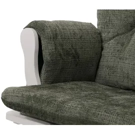 Mendler Relaxsessel HWC-C76 Chenille 52 x 0 x 0 cm Grün mit Hocker