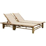 vidaXL 2-Personen-Sonnenliege 200 x 150 x 30 cm Cremeweiß