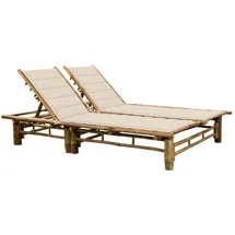 vidaXL 2-Personen-Sonnenliege 200 x 150 x 30 cm Cremeweiß