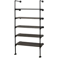 berlinlodge Standregal 165 x 80 x 28 cm Grau-braun
