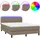 vidaXL Boxspringbett mit Matratze & LED Taupe 140x200 cm Stoff