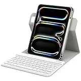 Bettdow für iPad Pro 11" M4 2024 Tastatur Hülle, Hoch-/Querformat Verwenden, QWERTZ Layout Abnehmbarer Tastatur, Hülle mit Stifthalter für iPad Pro 11 Zoll M4 2024, Grau