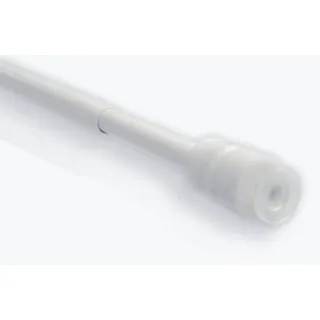 Haus und Deko Gardinenstange Klemmstange Drehbar Vorhangstange Gardinenstange ohne Bohren für Tür, Ø 1 mm, 1-läufig, Ausdrehbar, Eckgummis, Klemmstange, Metall weiß Ø 1 mm x 40 cm - 60 cm