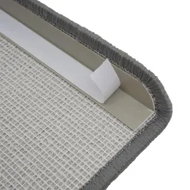 Mendler 15er-Set Stufenmatte HWC-G49, Treppenteppich Treppenschutz Treppenmattenset, 65x25cm ~ rechteckig, grau