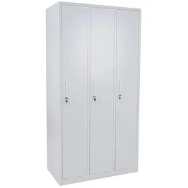 MCW Schließfachschrank Metall 3 Fächer grau