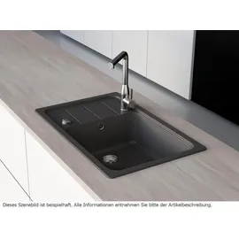Schock Formhaus D-100LS A rechts aufliegend granit schwarz Handbetätigung 780 x 500 mm