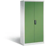 C+P Werkstattschrank | HxBxT 195x93x50cm | Lichtgrau/Resedagrün von PROREGAL