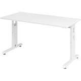 Hammerbacher Schreibtisch weiß rechteckig, C-Fuß-Gestell weiß 140,0 x 67,2 cm