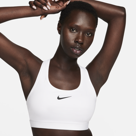 Nike Swoosh Medium Support Sport-BH mit Polster für Damen - Weiß, 2XL