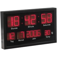 Lunartec LED Wanduhr: Multi-LED-Uhr mit Datum & Temperatur (LED Uhr groß, Große Digitaluhr, Temperaturanzeige)
