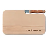 LOOXIS Personalisiertes Frühstücksbrettchen mit Messer, Wunsch-Name oder Text graviert – Geschenk-Idee Geburtstag, Vatertag, Muttertag, Frauen und Männer – Erlen-Holz, Vesperbrett, 26x15cm