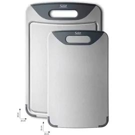 Silit Schneidebrett Set 2-teilig Kunststoff 32 x 20 cm / 38 x 25 cm Grau