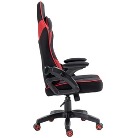 kraken chairs Gaming Stuhl Stoff, Bürostuhl Gaming Sessel, Höhenverstellbar Drehstuhl, Ergonomischer Gamer Stuhl Verstellbare Armlehne Lendenkissen Schwarz/Rot