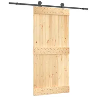 vidaXL Schiebetür rechts 95 x 210 cm Natürlich/Schwarz