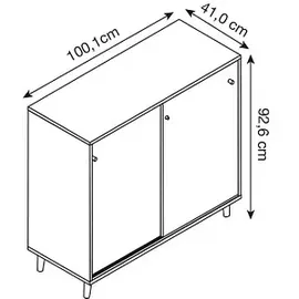 MÖBELPARTNER Serie 500 Kombischrank 100,1 x 41,0 x 174,2 cm weiß