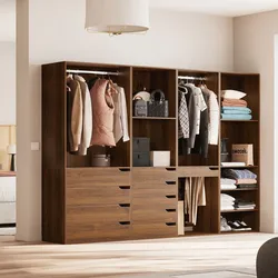 Modulares Ankleide-Set mit 4 Elementen Nussbaumfarben - sweeek