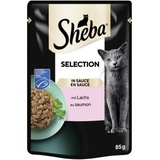 Sheba 28x 85g Megapack Sheba Varietäten Frischebeutel Selection in Sauce mit Lachs Katzenfutter nass
