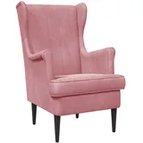 vidaXL Sessel Rosa Samt 1 x 1 x 1 cm Rosa mit Kissen