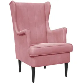 vidaXL Sessel Rosa Samt 1 x 1 x 1 cm Rosa mit Kissen
