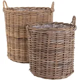 Korbset 2-teilig 38 x 28 x 25 cm braun