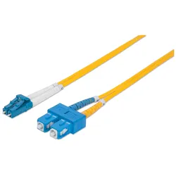Intellinet Fiber Optic Patch Cable, OS2, LC/SC, 5m, Yellow, Duplex, Single-Mode,