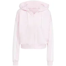 adidas Essentials 3-Streifen French Terry Reißverschlusspullover Clear Pink / White XS