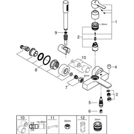 Grohe Lineare Einhandwannenmischer DN 15 inkl. Brausegarnitur (33850000)