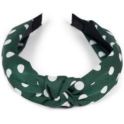 styleBREAKER Haarband, 1-tlg., Haarreif mit Vintage Punkte Muster grün|weiß