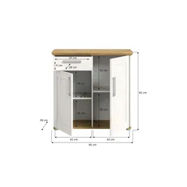xonox.home Kommode Verona 95 x 92 x 39 cm Sibiu Lärche / Weiß
