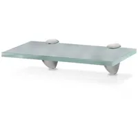 Glasboden Wandregal 20 x 10 x 0,8 cm, Glasregal Milchglas mit Halterung, Badregal Ablage Hängeregal für Badezimmer