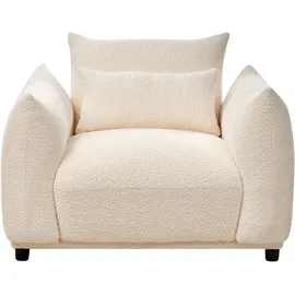 Beliani Sessel Jamsa Bouclé Cremeweiß