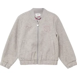 s.Oliver Regular Fit Sweatjacke in Woll-Optik, Mittelgrau Melange, 122