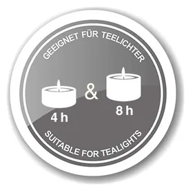 Edzard 2er-Set Teelichtglas Rosy (Höhe 8 & 13 cm), schwarz, Hirsch-Motiv