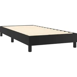 vidaXL Boxspringbett mit Matratze & LED Schwarz 90x200 cm Kunstleder