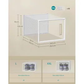 Songmics Schuhbox 25,2 x 19 x 35 cm 18-tlg. weiß