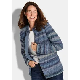 GOLDNER Multicolor Woll-Jacke mit Stehkragen Blau 40