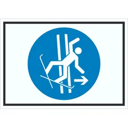 HB-Druck Bei Sturz sofort die Schleppspur verlassen Symbol Schild A0 (841x1189mm)