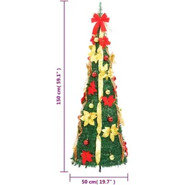 vidaXL Pop-Up-Weihnachtsbaum Künstlich 100 LEDs Grün 150 cm