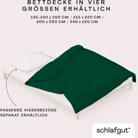 schlafgut Knitted Jersey Uni Grün 135 x 200 cm + 40 x 80 cm