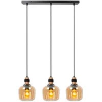 LUCIDE Ilona 3-flg. 70 cm Glas creme/amber