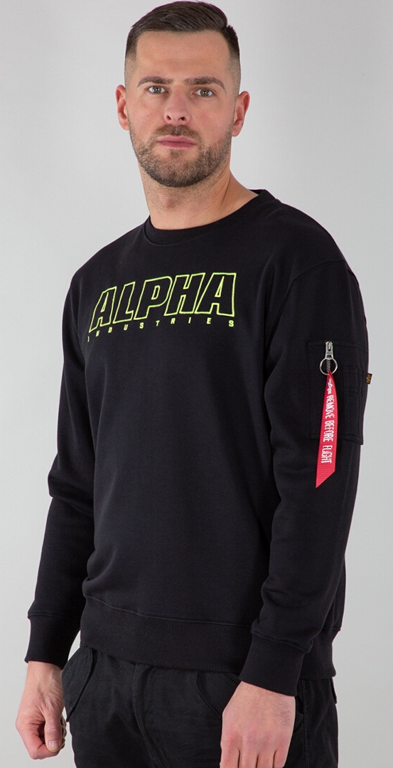 Alpha Industries Alpha Embroidery Pullover, zwart, S