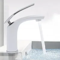 Weiss Wasserhahn Waschtisch Elegant Armatur Waschbecken Badarmaturen Bad, Wasserhahn Badarmatur Weiß Einhebelmischer Mischbatterie Spüle Armatur